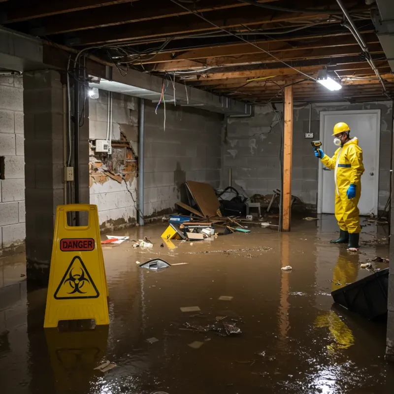 Flooded Basement Electrical Hazard in Auburn, MI Property